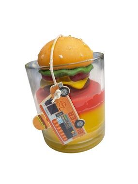 Burger time Novelty Burger Layered Candle in Yellow, Red, Green